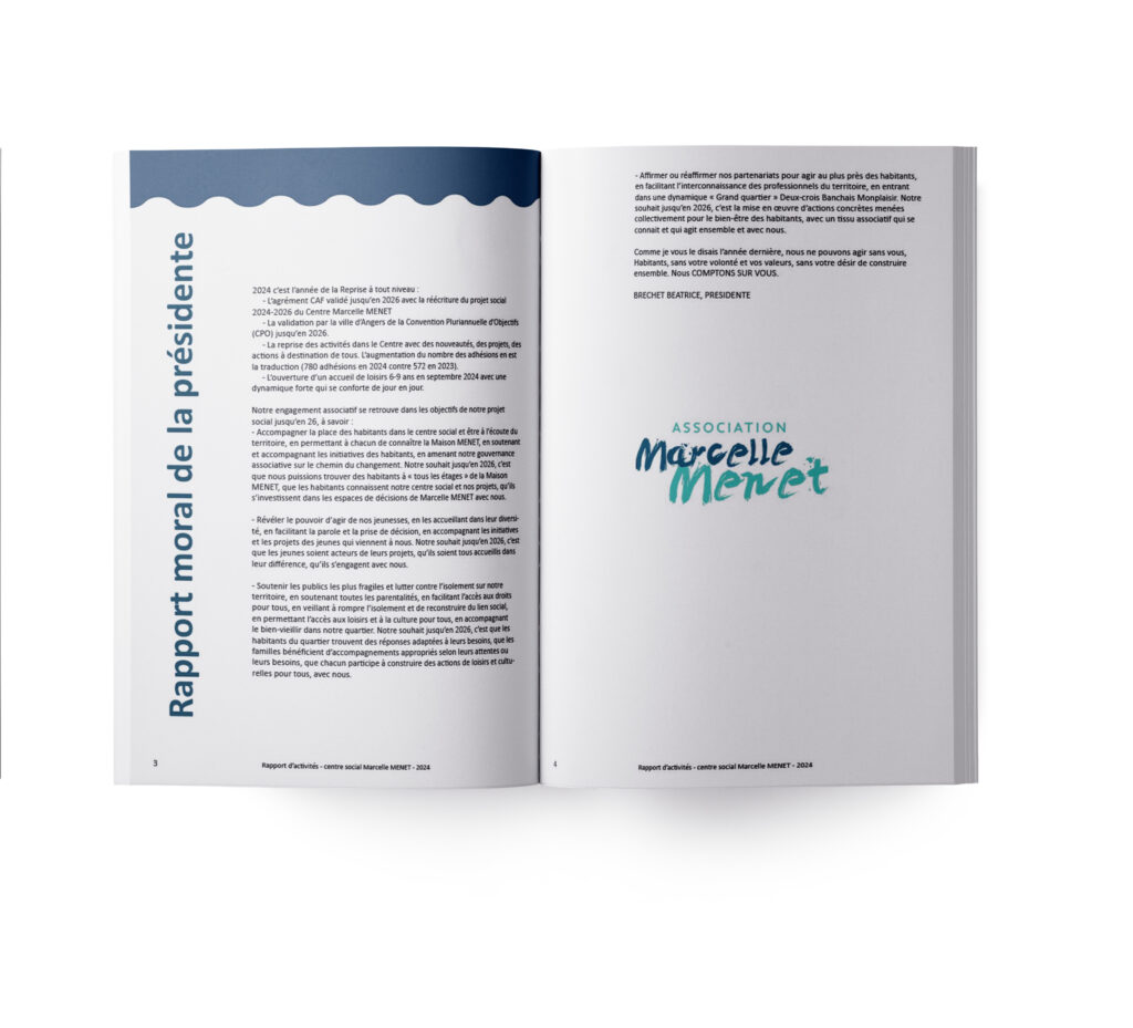 Brochure promotionnelle des activités d’un centre social à Angers