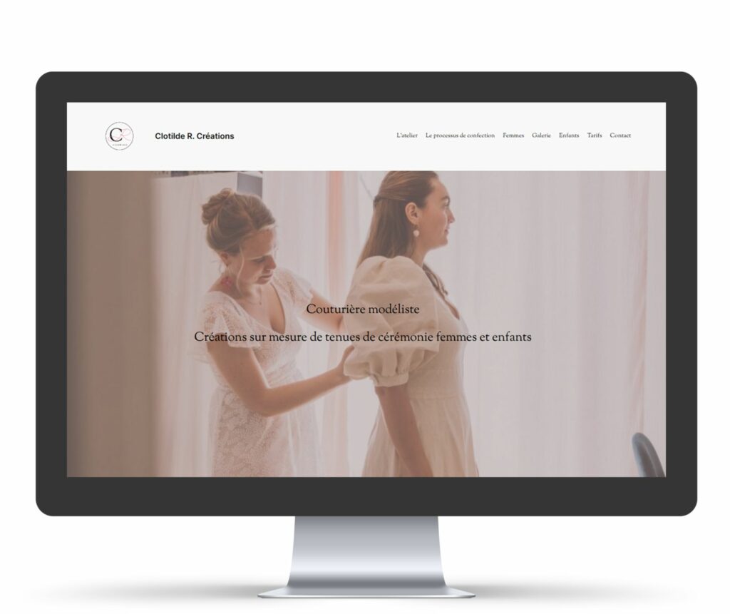 Page d’accueil du site Internet de Clotilde R créations